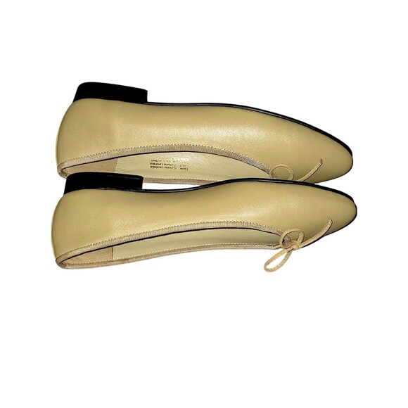 Nostalgia Women's Beige Lambskin Ballet Flats With Bow Size 7.5 Preppy Academia - Picture 3 of 7